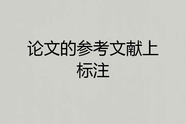 论文的参考文献上标注