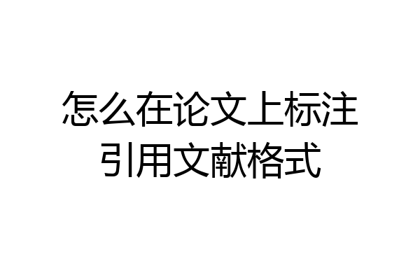 怎么在论文上标注引用文献格式
