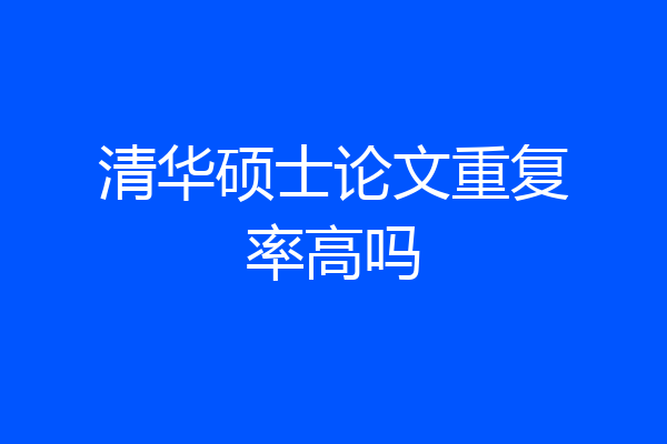 清华硕士论文重复率高吗