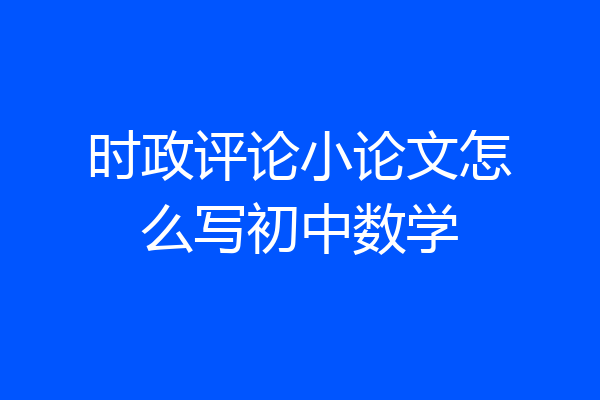 时政评论小论文怎么写初中数学