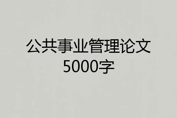 公共事业管理论文5000字