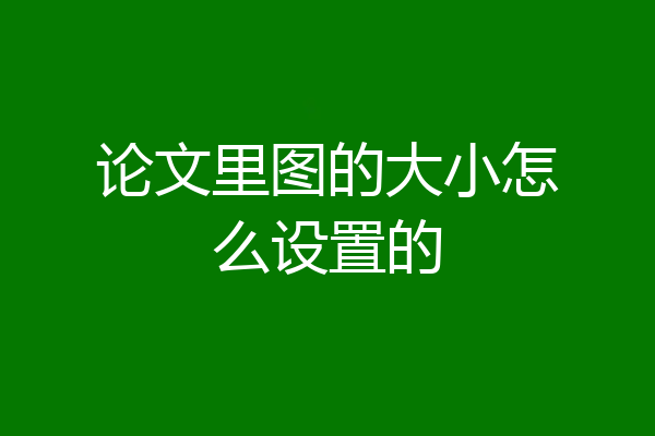 论文里图的大小怎么设置的