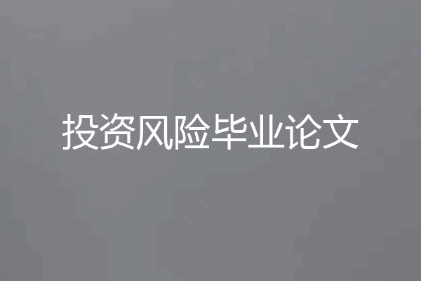 投资风险毕业论文