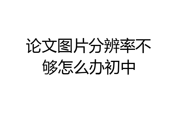 论文图片分辨率不够怎么办初中