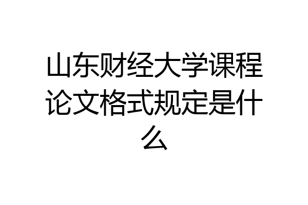 山东财经大学课程论文格式规定是什么