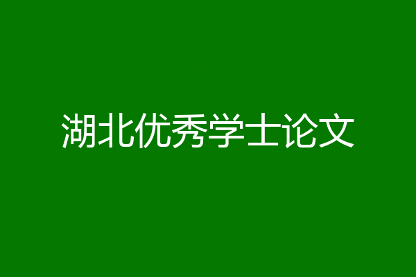 湖北优秀学士论文