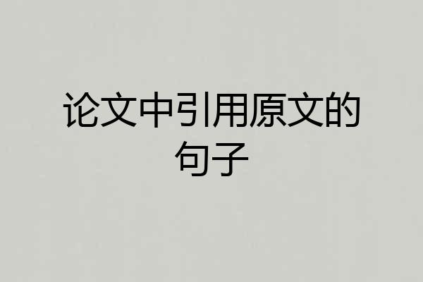 论文中引用原文的句子