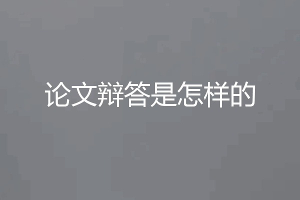 论文辩答是怎样的