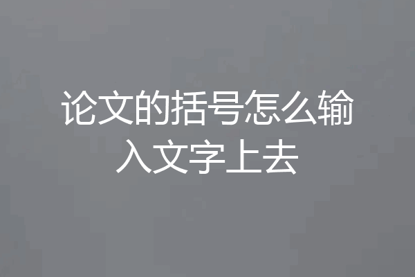 论文的括号怎么输入文字上去