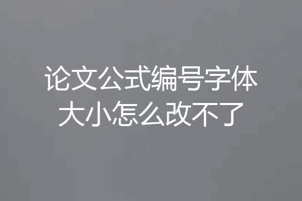 论文公式编号字体大小怎么改不了