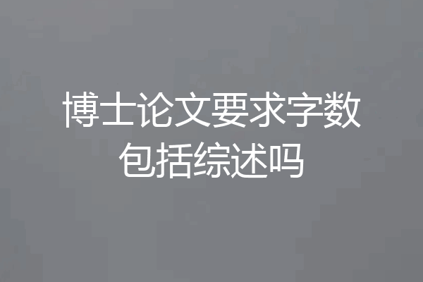 博士论文要求字数包括综述吗