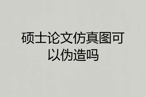硕士论文仿真图可以伪造吗