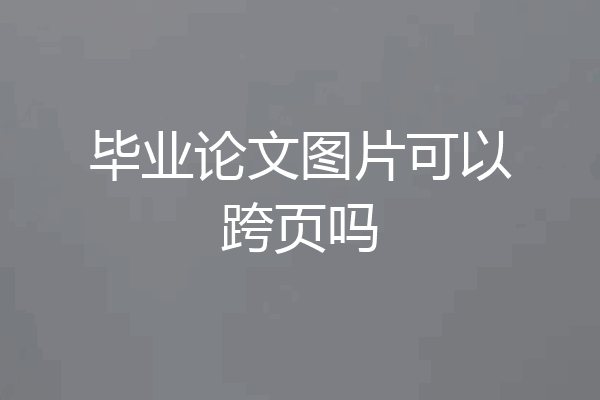 毕业论文图片可以跨页吗