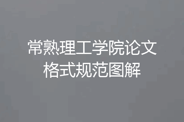 常熟理工学院论文格式规范图解