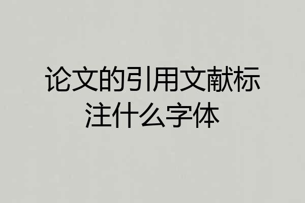 论文的引用文献标注什么字体