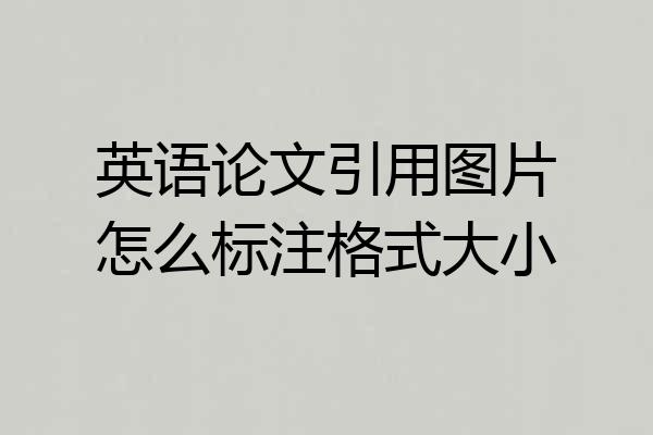 英语论文引用图片怎么标注格式大小