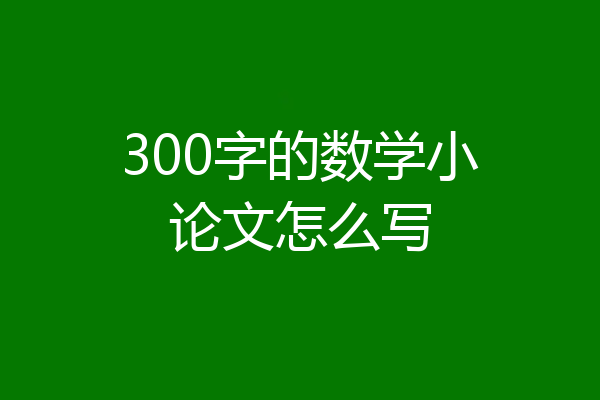 300字的数学小论文怎么写