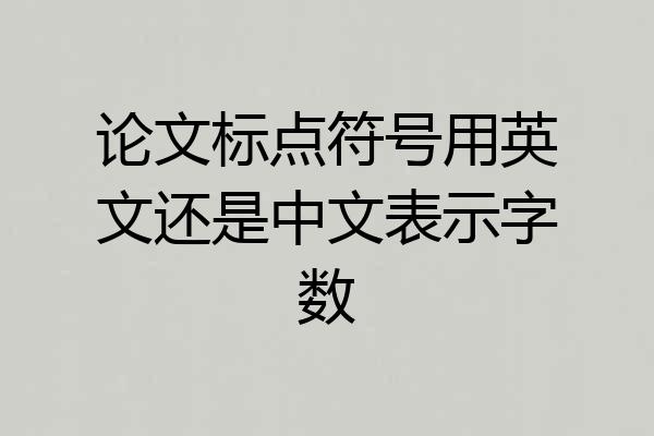 论文标点符号用英文还是中文表示字数