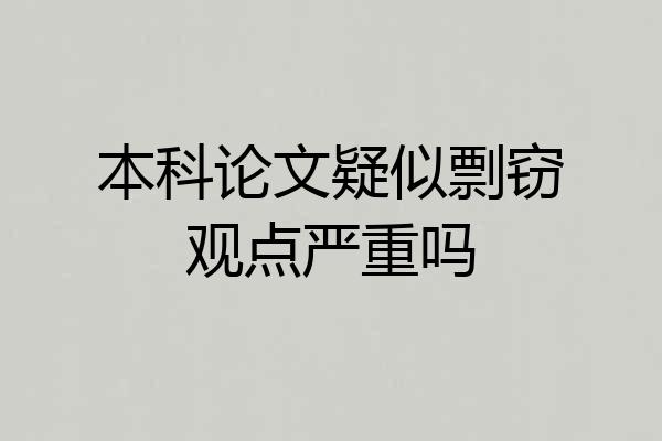 本科论文疑似剽窃观点严重吗