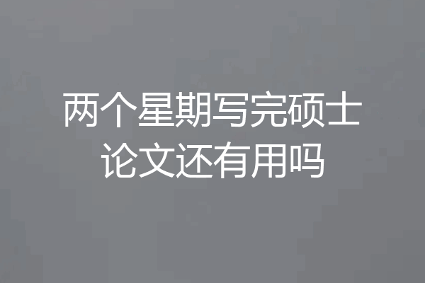 两个星期写完硕士论文还有用吗