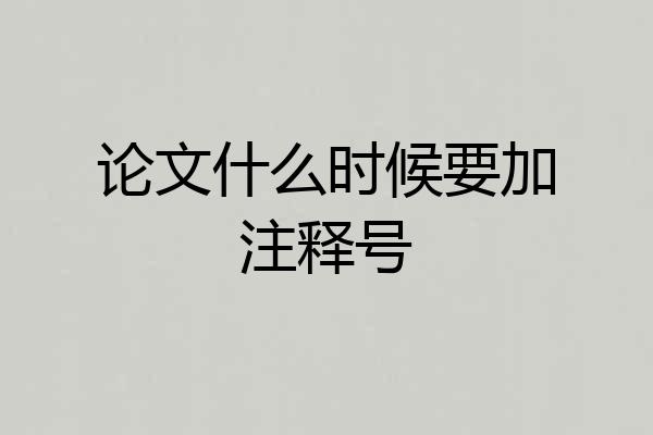 论文什么时候要加注释号