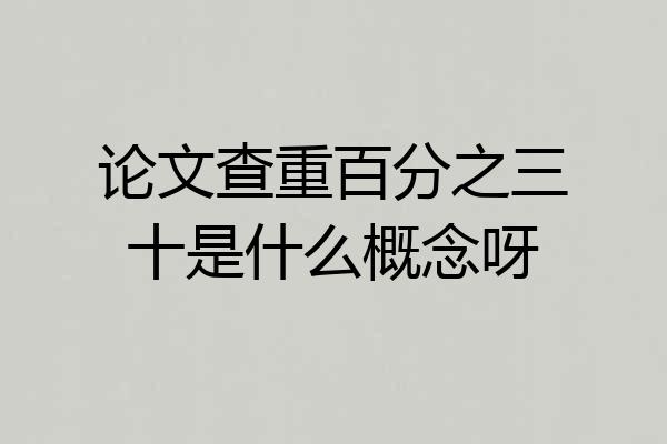 论文查重百分之三十是什么概念呀