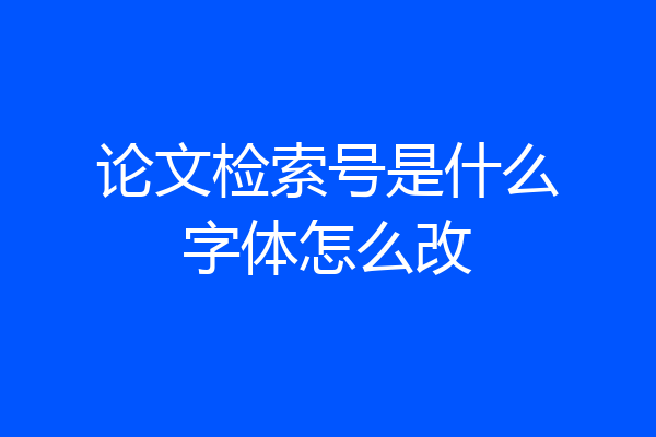 论文检索号是什么字体怎么改