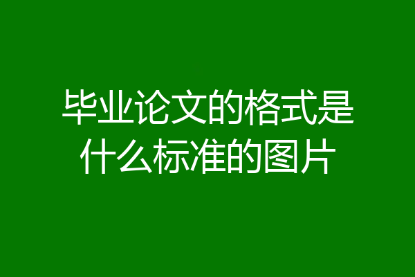 毕业论文的格式是什么标准的图片