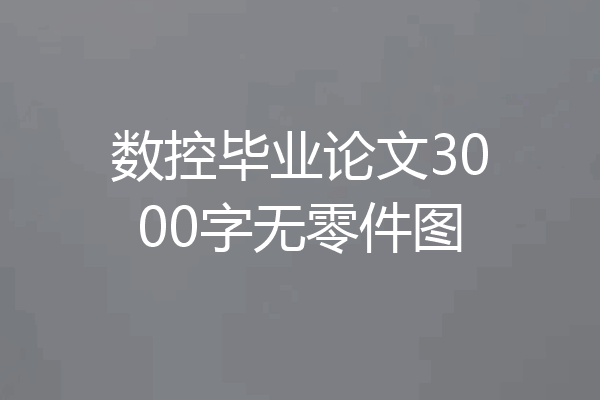 数控毕业论文3000字无零件图