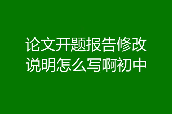 论文开题报告修改说明怎么写啊初中