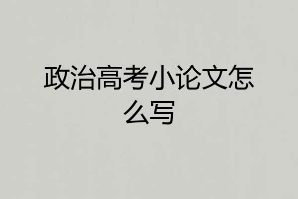 政治高考小论文怎么写