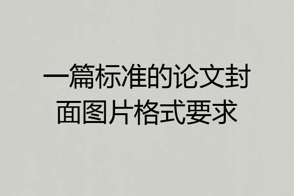一篇标准的论文封面图片格式要求