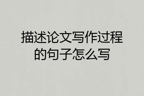 描述论文写作过程的句子怎么写