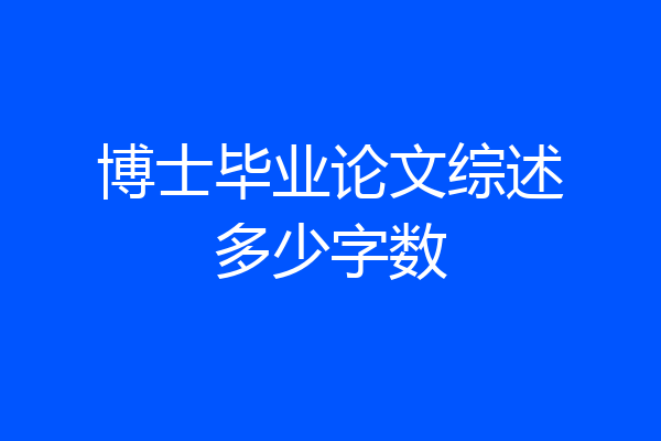 博士毕业论文综述多少字数