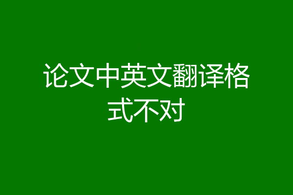 论文中英文翻译格式不对