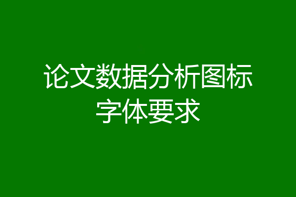 论文数据分析图标字体要求