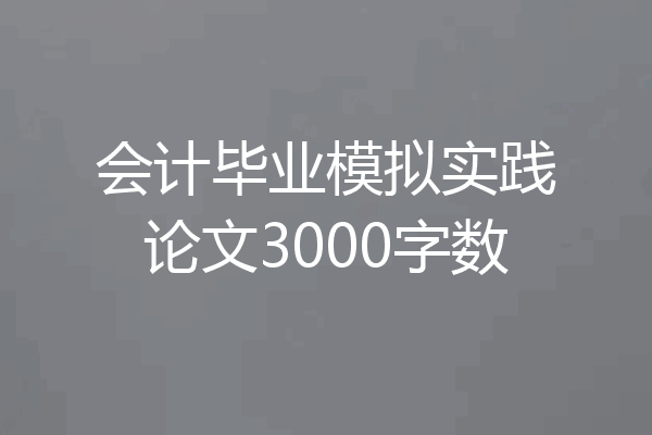 会计毕业模拟实践论文3000字数