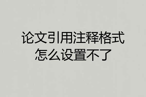 论文引用注释格式怎么设置不了
