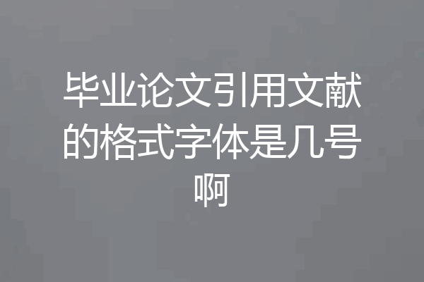 毕业论文引用文献的格式字体是几号啊