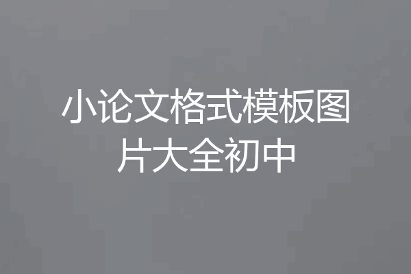 小论文格式模板图片大全初中