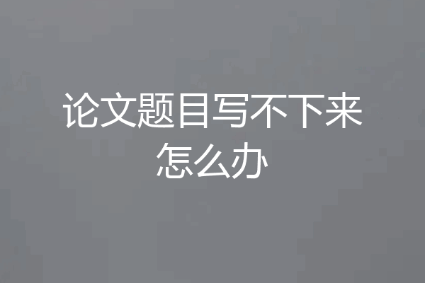 论文题目写不下来怎么办