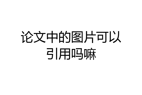 论文中的图片可以引用吗嘛