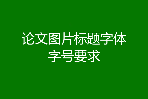 论文图片标题字体字号要求