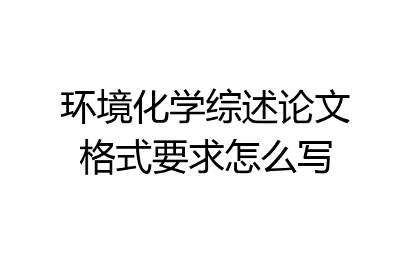 环境化学综述论文格式要求怎么写