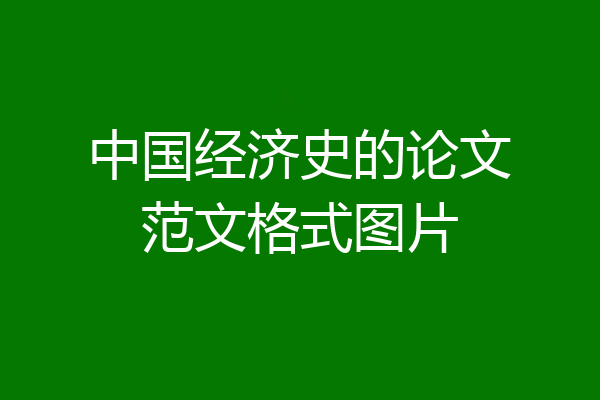 中国经济史的论文范文格式图片