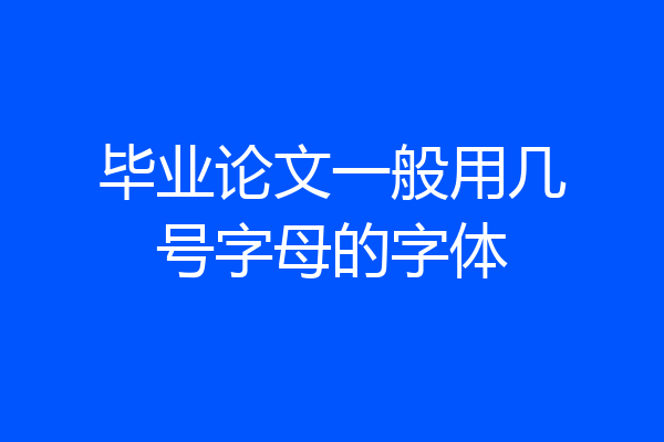 毕业论文一般用几号字母的字体