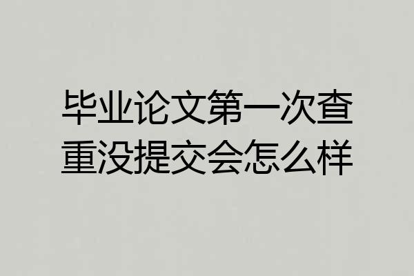 毕业论文第一次查重没提交会怎么样