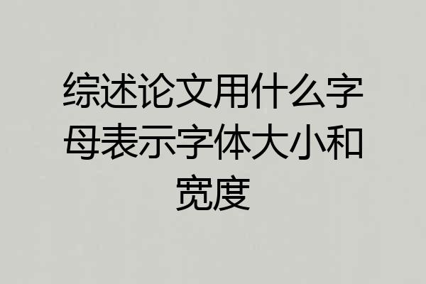 综述论文用什么字母表示字体大小和宽度