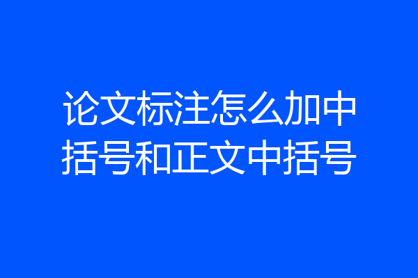 论文标注怎么加中括号和正文中括号