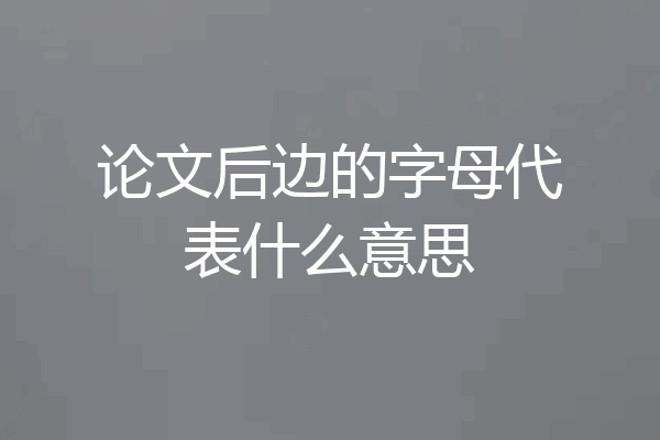 论文后边的字母代表什么意思